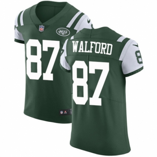 Men's Nike New York Jets #87 Clive Walford Green Team Color Vapor Untouchable Elite Player NFL Jersey - Ujersey