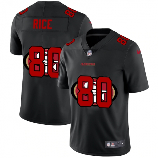 Men's San Francisco 49ers #80 Jerry Rice Black Nike Black Shadow Edition Limited Jersey - Ujersey