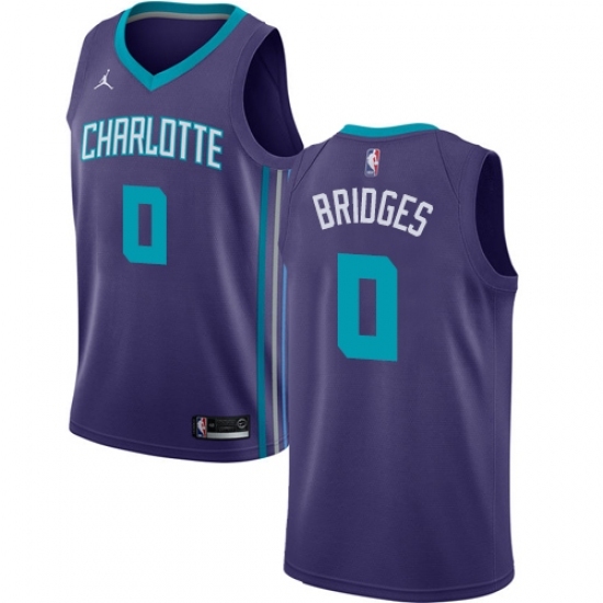 Women's Nike Jordan Charlotte Hornets #0 Miles Bridges Swingman Purple NBA Jersey Statement Edition - Ujersey