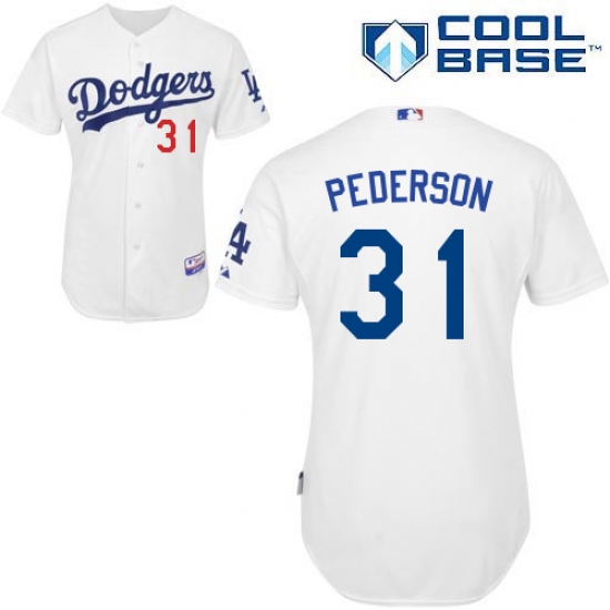 Youth Majestic Los Angeles Dodgers #31 Joc Pederson Authentic White Home Cool Base MLB Jersey - Ujersey