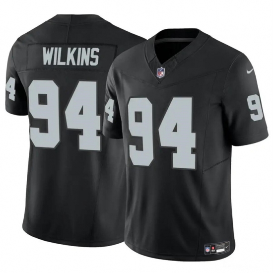 Men's Las Vegas Raiders #94 Christian Wilkins Black 2024 F.U.S.E Vapor Football Stitched Jersey - Ujersey