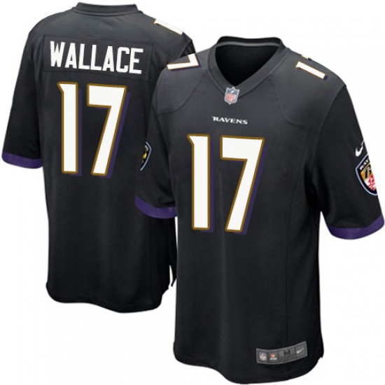 Men's Nike Baltimore Ravens #17 Mike Wallace Game Black Alternate NFL Jersey - Ujersey