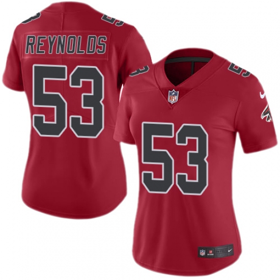 Women's Nike Atlanta Falcons #53 LaRoy Reynolds Limited Red Rush Vapor Untouchable NFL Jersey - Ujersey