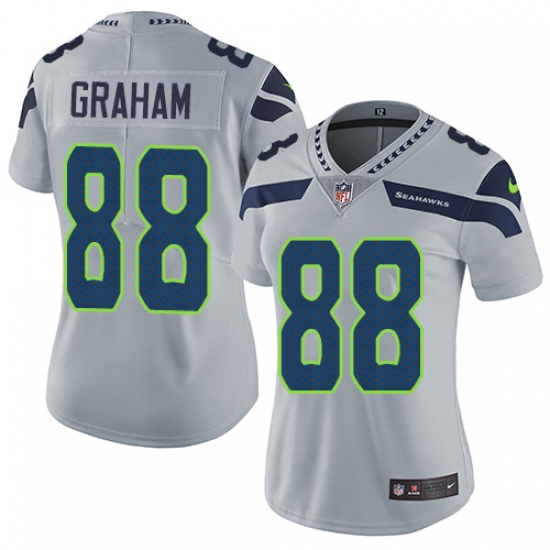 Women's Nike Seattle Seahawks #88 Jimmy Graham Grey Alternate Vapor Untouchable Limited Player NFL Jersey - Ujersey