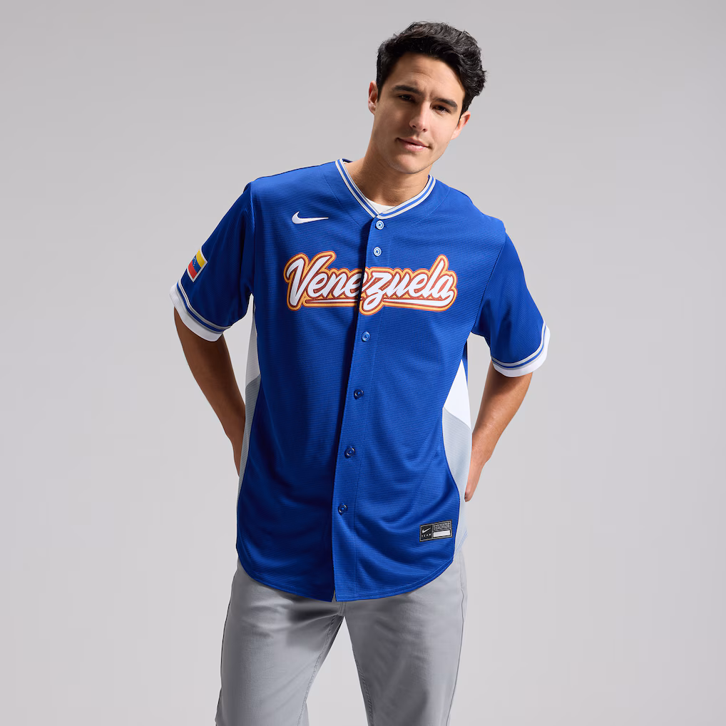 Men's Venezuela Baseball Nike Royal 2026 World Baseball Classic Road Stadium Jersey