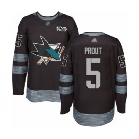 Men's San Jose Sharks #5 Dalton Prout Authentic Black 1917-2017 100th Anniversary Hockey Jersey - Ujersey