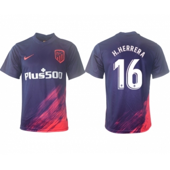 Men 2021-2022 Club Atletico Madrid away aaa version purple 16 Soccer Jersey