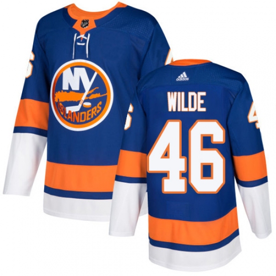 Men's Adidas New York Islanders #46 Bode Wilde Premier Royal Blue Home NHL Jersey - Ujersey
