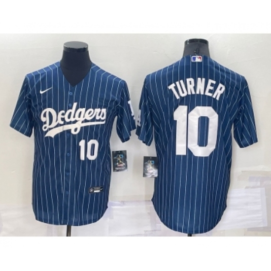 Men's Los Angeles Dodgers Blank Number Navy Blue Pinstripe Stitched MLB Cool Base Nike Jersey - Ujersey