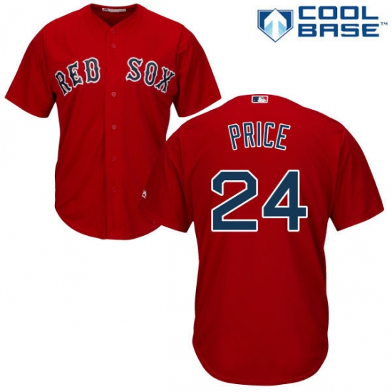 Youth Majestic Boston Red Sox #24 David Price Authentic Red Alternate Home Cool Base MLB Jersey - Ujersey