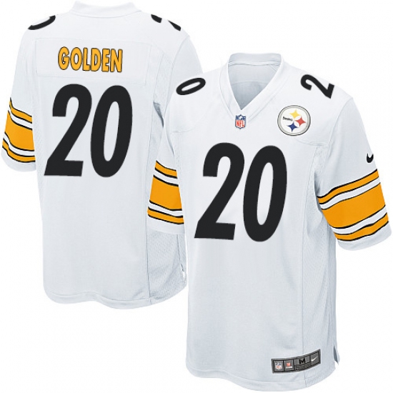 Men's Nike Pittsburgh Steelers #20 Robert Golden Game White NFL Jersey - Ujersey