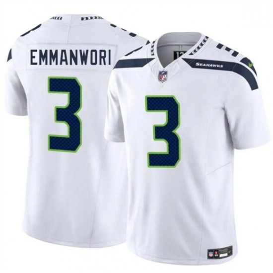 Men's Seattle Seahawks #3 Nick Emmanwori White 2025 F.U.S.E. Vapor Untouchable Limited Football Stitched Jersey - Ujersey