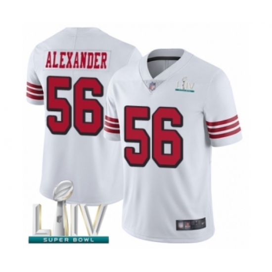 Youth San Francisco 49ers #56 Kwon Alexander Limited White Rush Vapor Untouchable Super Bowl LIV Bound Football Jersey - Ujersey