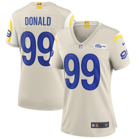 Women's Los Angeles Rams #99 Aaron Donald White Nike Bone Game Jersey.webp - Ujersey