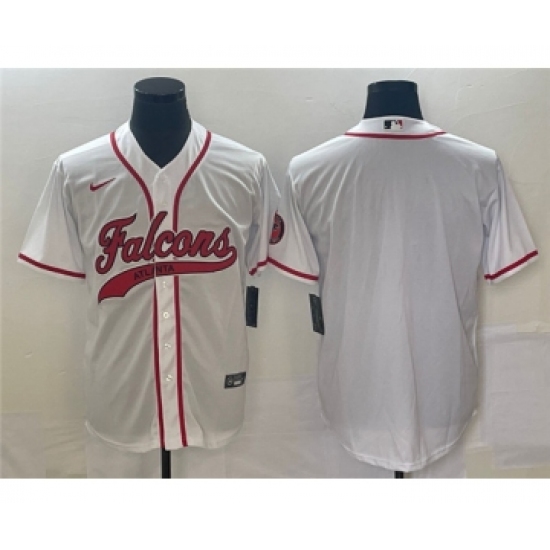 Men's Atlanta Falcons Blank White Cool Base Stitched Baseball Jersey - Ujersey