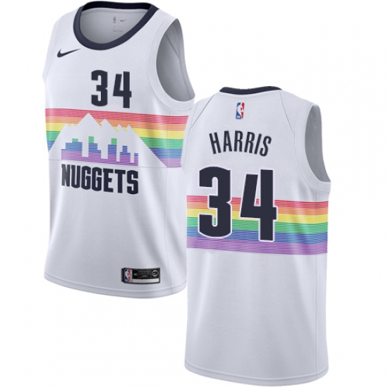Youth Nike Denver Nuggets #34 Devin Harris Swingman White NBA Jersey - City Edition - Ujersey