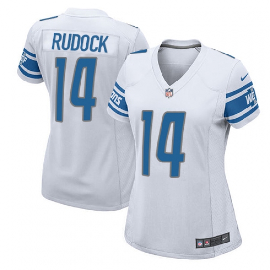 Women's Nike Detroit Lions #14 Jake Rudock Game White NFL Jersey - Ujersey
