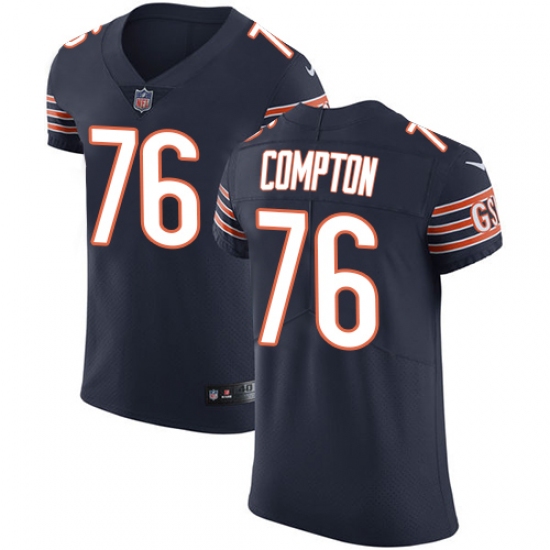 Men's Nike Chicago Bears #76 Tom Compton Navy Blue Team Color Vapor Untouchable Elite Player NFL Jersey - Ujersey