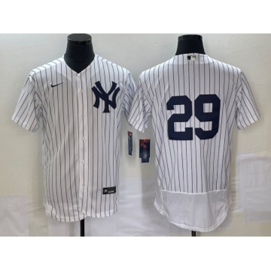 Men's New York Yankees #29 Gio Urshela White No Name Flex Base Stitched Baseball Jersey - Ujersey