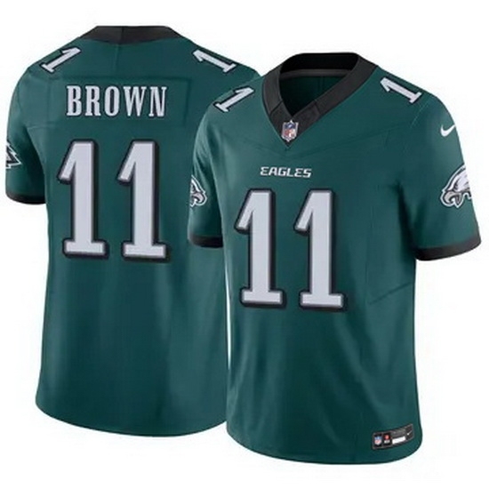 Youth Philadelphia Eagles #11 A.J. Brown Green F U S E Stitched NFL Jersey - Ujersey