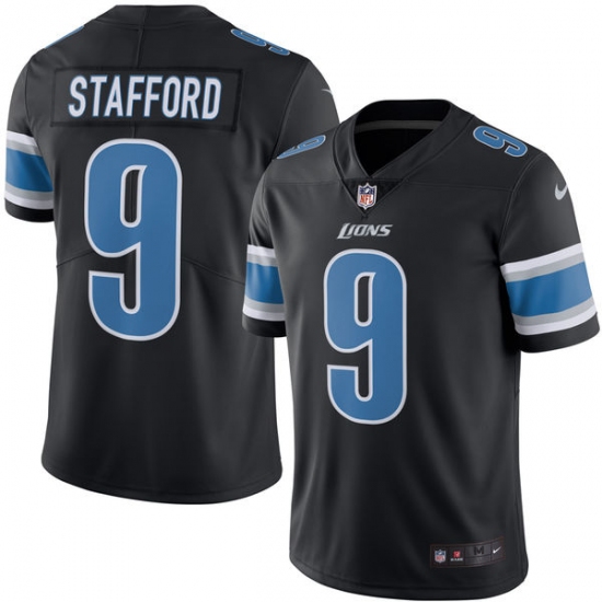 Men's Nike Detroit Lions #9 Matthew Stafford Limited Black Rush Vapor Untouchable NFL Jersey - Ujersey