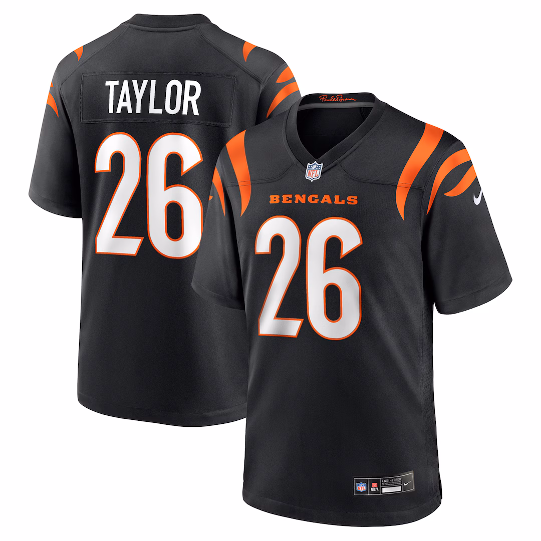 Men's Cincinnati Bengals Ja'Sir Taylor Nike Black Team Game Jersey