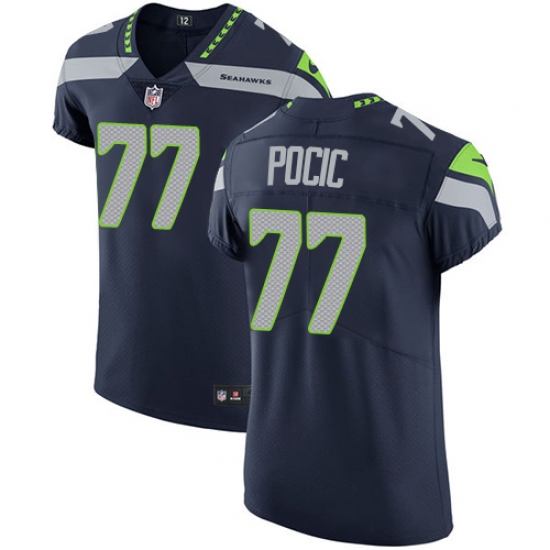 Men's Nike Seattle Seahawks #77 Ethan Pocic Navy Blue Team Color Vapor Untouchable Elite Player NFL Jersey - Ujersey