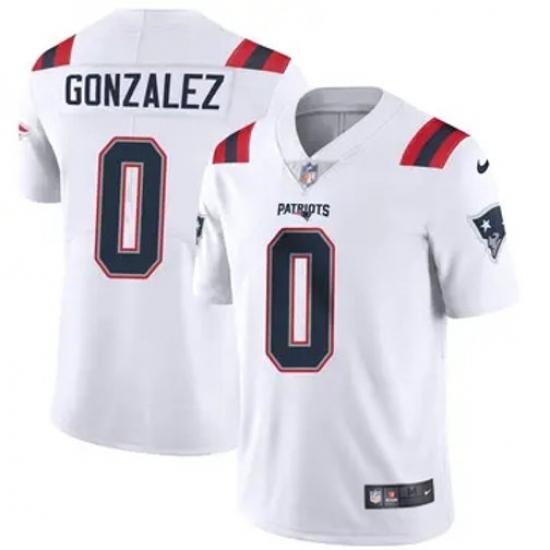 Youth New England Patriots #0 Christian Gonzalez White Stitched Vapor Limited Jerseys - Ujersey
