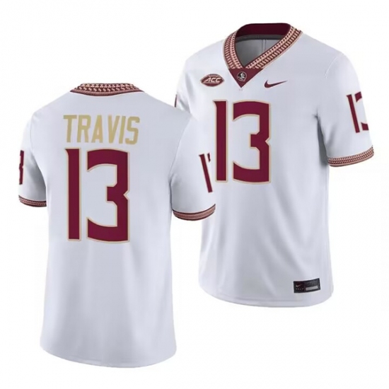 Men's Florida State Seminoles #13 Jordan Travis White Stitched Jersey - Ujersey