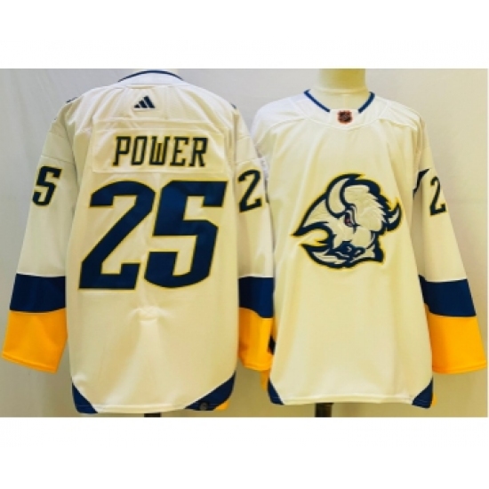 Men's Buffalo Sabres #25 Owen Power White 2022 Reverse Retro Authentic Jersey - Ujersey