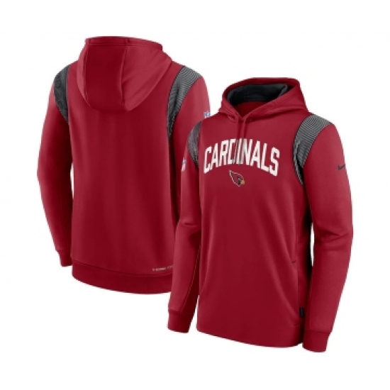Men's Arizona Cardinals Burgundy Sideline Stack Performance Pullover Hoodie - Ujersey
