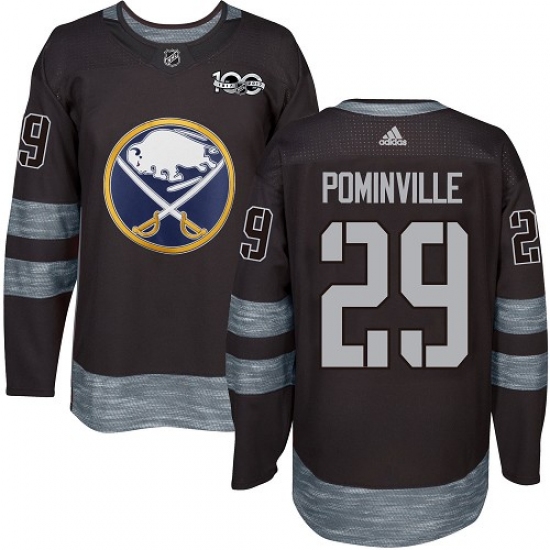 Men's Adidas Buffalo Sabres #29 Jason Pominville Premier Black 1917-2017 100th Anniversary NHL Jersey - Ujersey