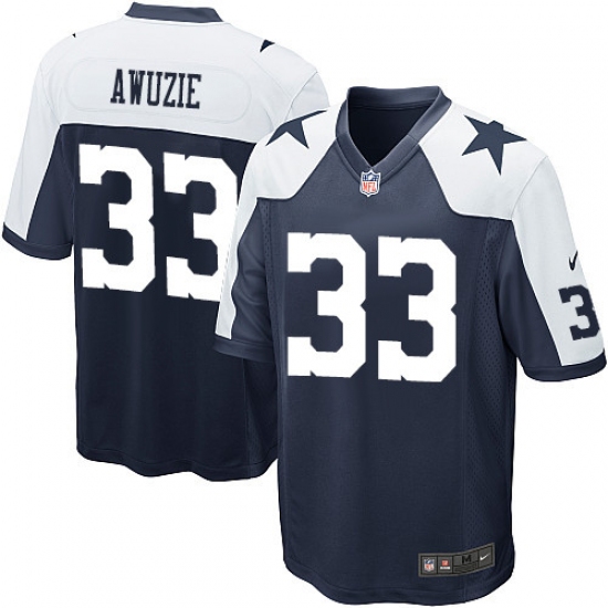 Men's Nike Dallas Cowboys #33 Chidobe Awuzie Game Navy Blue Throwback Alternate NFL Jersey - Ujersey