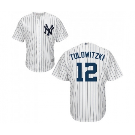 Youth New York Yankees #12 Troy Tulowitzki Authentic White Home Baseball Jersey - Ujersey