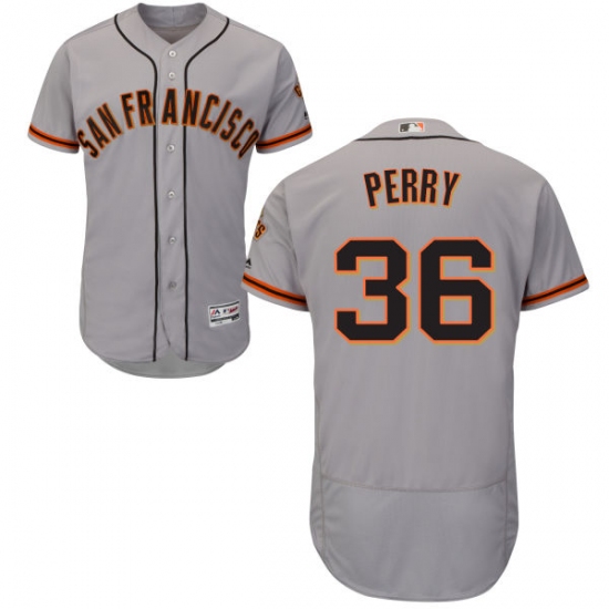 Men's Majestic San Francisco Giants #36 Gaylord Perry Grey Road Flex Base Authentic Collection MLB Jersey - Ujersey