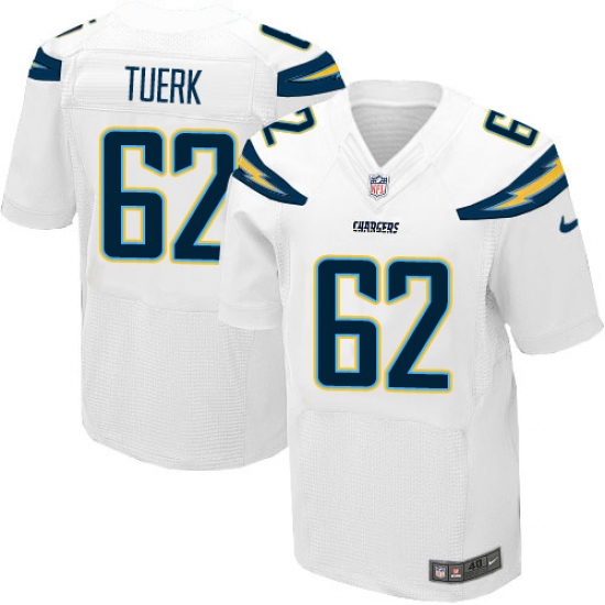 Men's Nike Los Angeles Chargers #62 Max Tuerk Elite White NFL Jersey - Ujersey