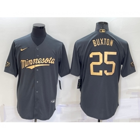Men's Minnesota Twins #25 Byron Buxton Grey 2022 All Star Stitched Cool Base Nike Jersey - Ujersey