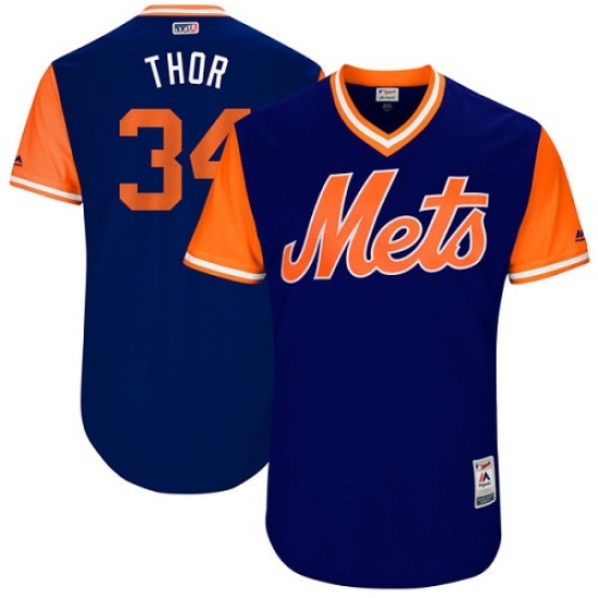 Men's Majestic New York Mets #34 Noah Syndergaard 