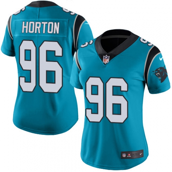Women's Nike Carolina Panthers #96 Wes Horton Blue Alternate Vapor Untouchable Limited Player NFL Jersey - Ujersey