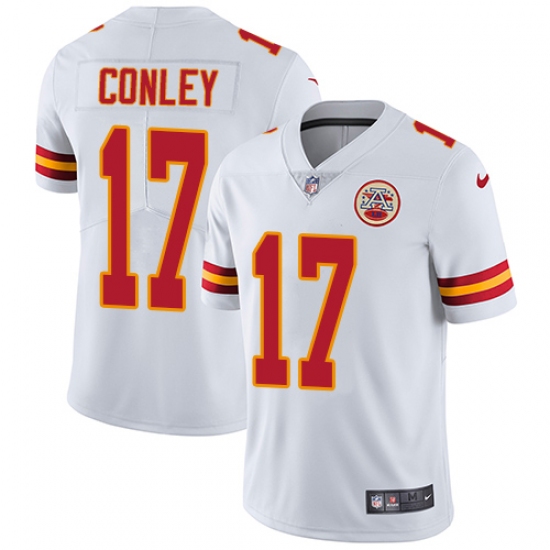 Men's Nike Kansas City Chiefs #17 Chris Conley White Vapor Untouchable Limited Player NFL Jersey - Ujersey