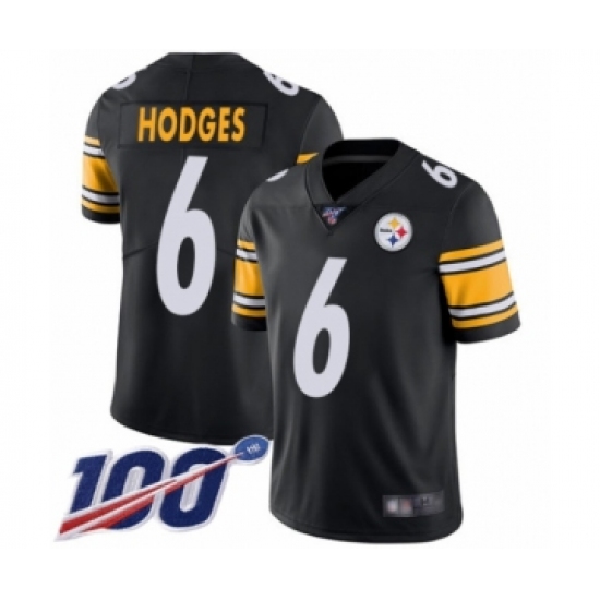 Men's Pittsburgh Steelers #6 Devlin Hodges Black Team Color Vapor Untouchable Limited Player 100th Season Football Jersey - Ujersey