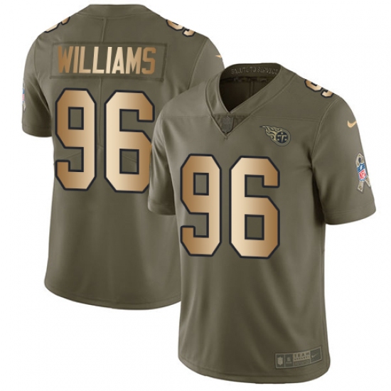 Youth Nike Tennessee Titans #96 Sylvester Williams Limited Olive/Gold 2017 Salute to Service NFL Jersey - Ujersey