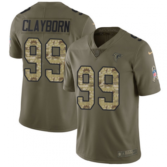 Youth Nike Atlanta Falcons #99 Adrian Clayborn Limited Olive/Camo 2017 Salute to Service NFL Jersey - Ujersey