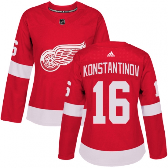 Women's Adidas Detroit Red Wings #16 Vladimir Konstantinov Authentic Red Home NHL Jersey - Ujersey