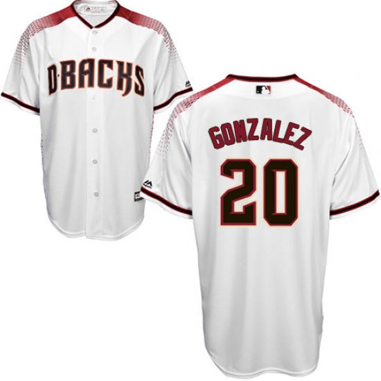 Men's Majestic Arizona Diamondbacks #20 Luis Gonzalez Replica White Home Cool Base MLB Jersey - Ujersey