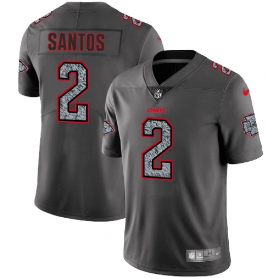 Men's Nike Kansas City Chiefs #2 Cairo Santos Gray Static Vapor Untouchable Limited NFL Jersey - Ujersey