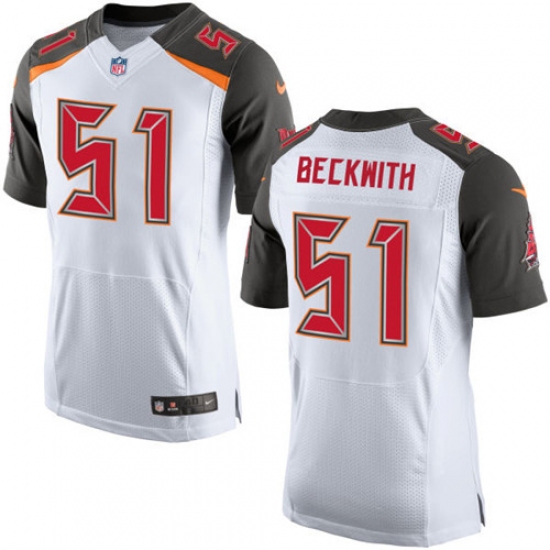 Men's Nike Tampa Bay Buccaneers #51 Kendell Beckwith Elite White NFL Jersey - Ujersey