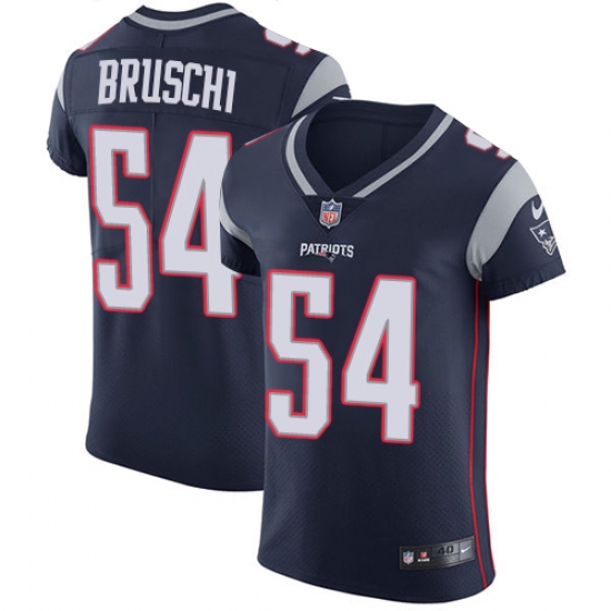 Men's Nike New England Patriots #54 Tedy Bruschi Navy Blue Team Color Vapor Untouchable Elite Player NFL Jersey - Ujersey