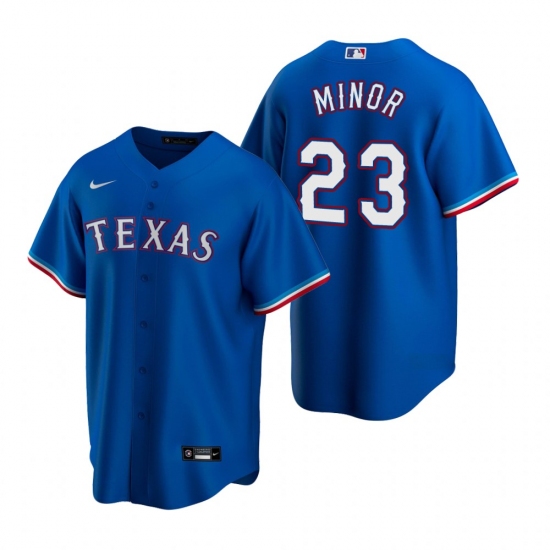 Men's Nike Texas Rangers #23 Mike Minor Royal Alternate Stitched Baseball Jersey - Ujersey
