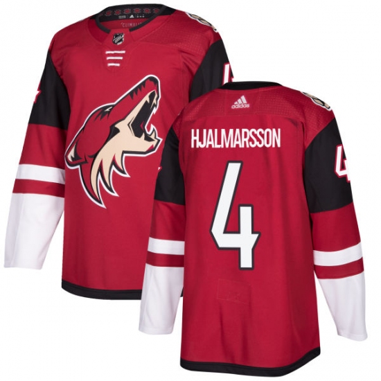 Youth Adidas Arizona Coyotes #4 Niklas Hjalmarsson Premier Burgundy Red Home NHL Jersey - Ujersey